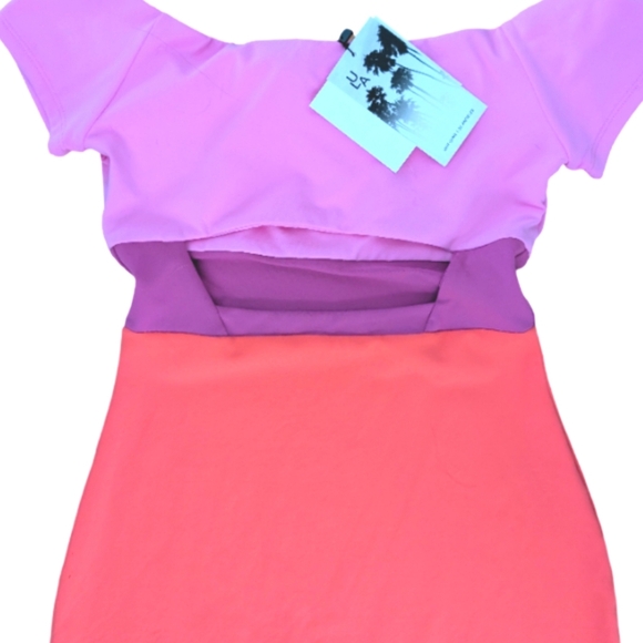 Susana Monaco Color Block Off Shoulder Bodycon Dress XS NWT - Picture 5 of 8